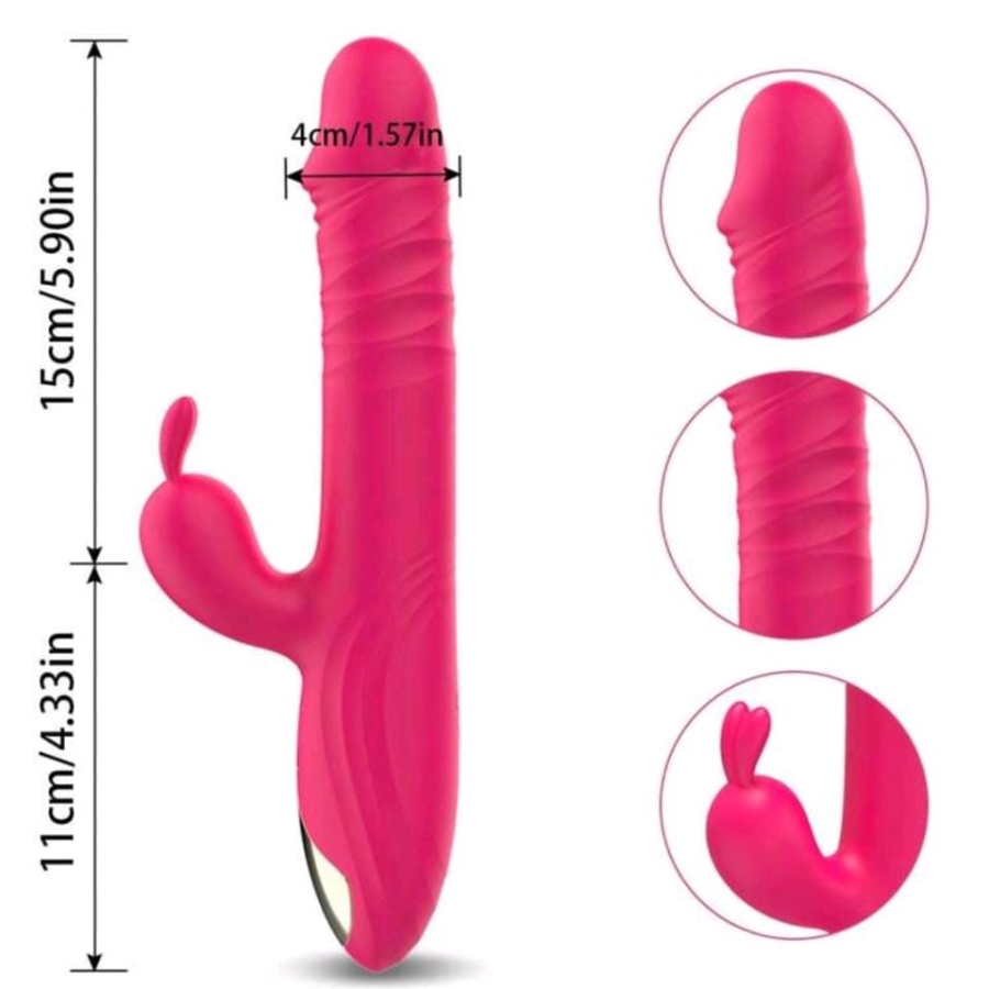 Ecchi Bunny -  Vibrador con Movimiento y Perlas Giratorias